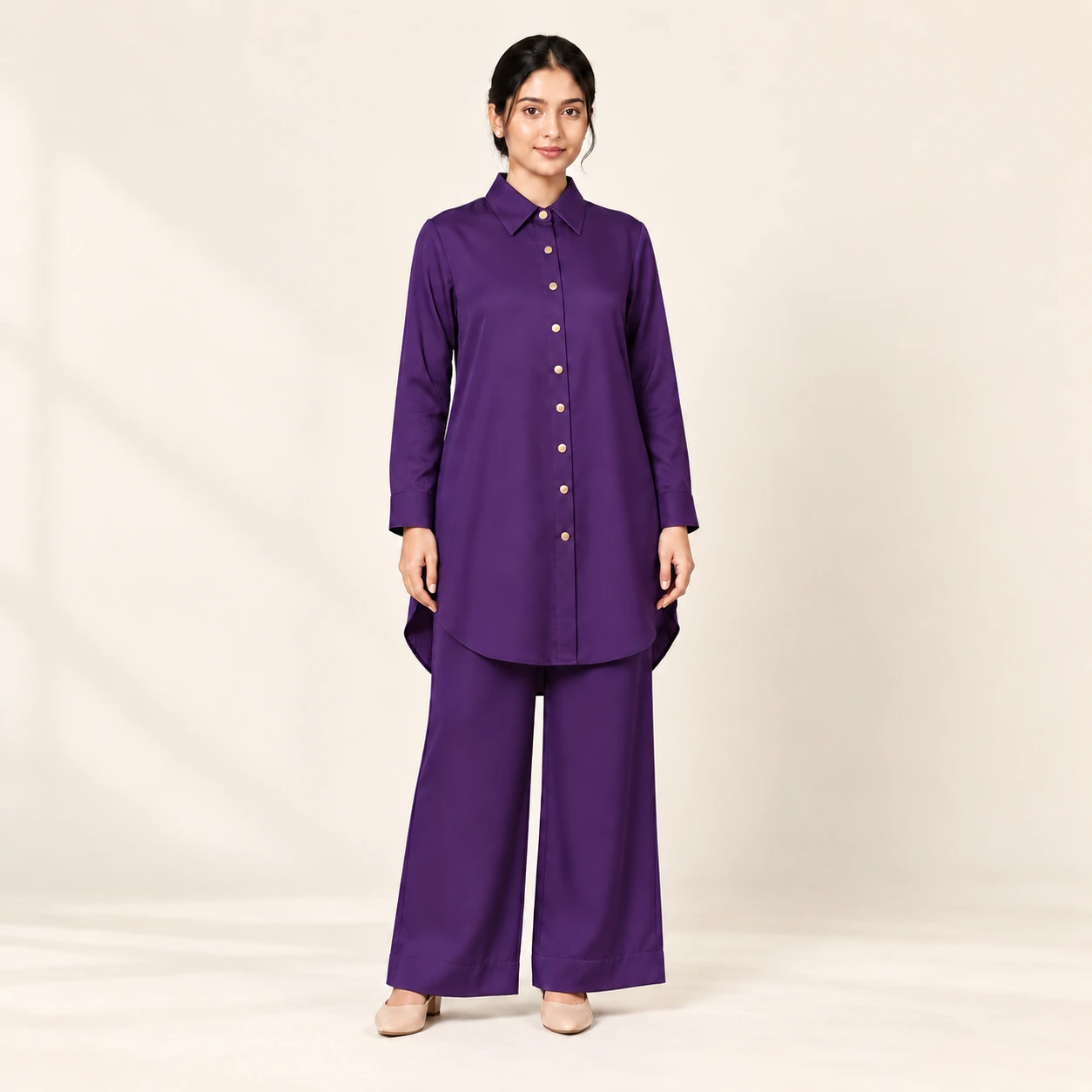 Amethyst Silk, full silhouette in soft studio light