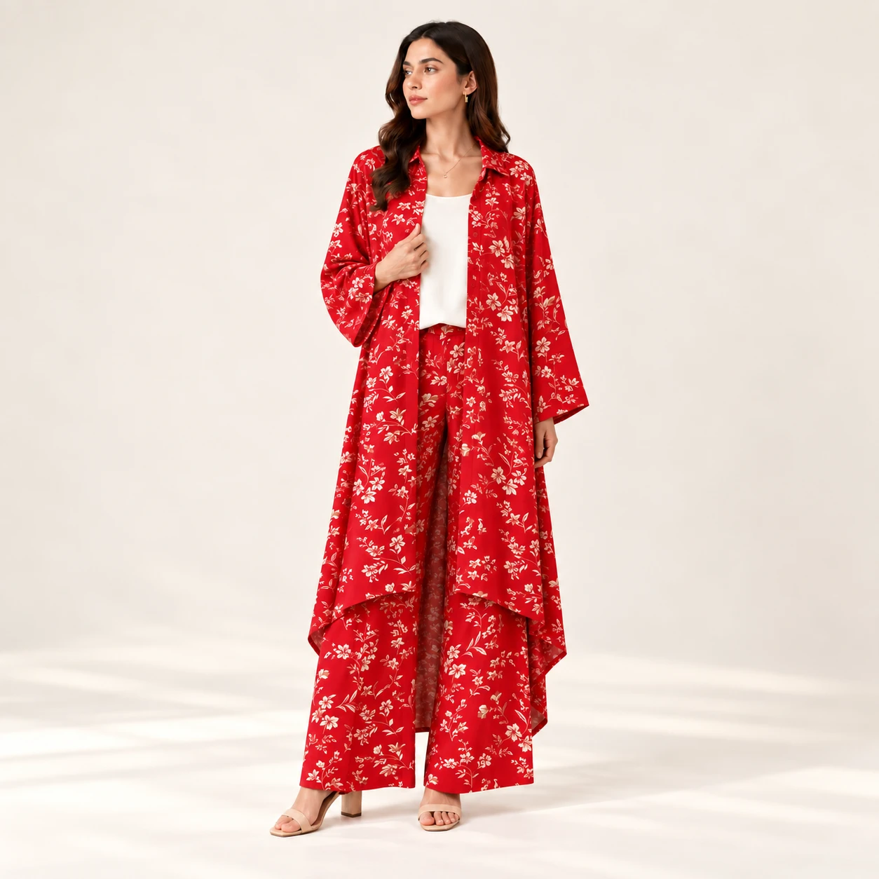 Scarlet Bloom, full silhouette in soft studio light